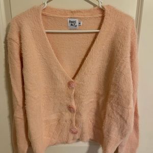 Princess Polly pink fluffy cardigan